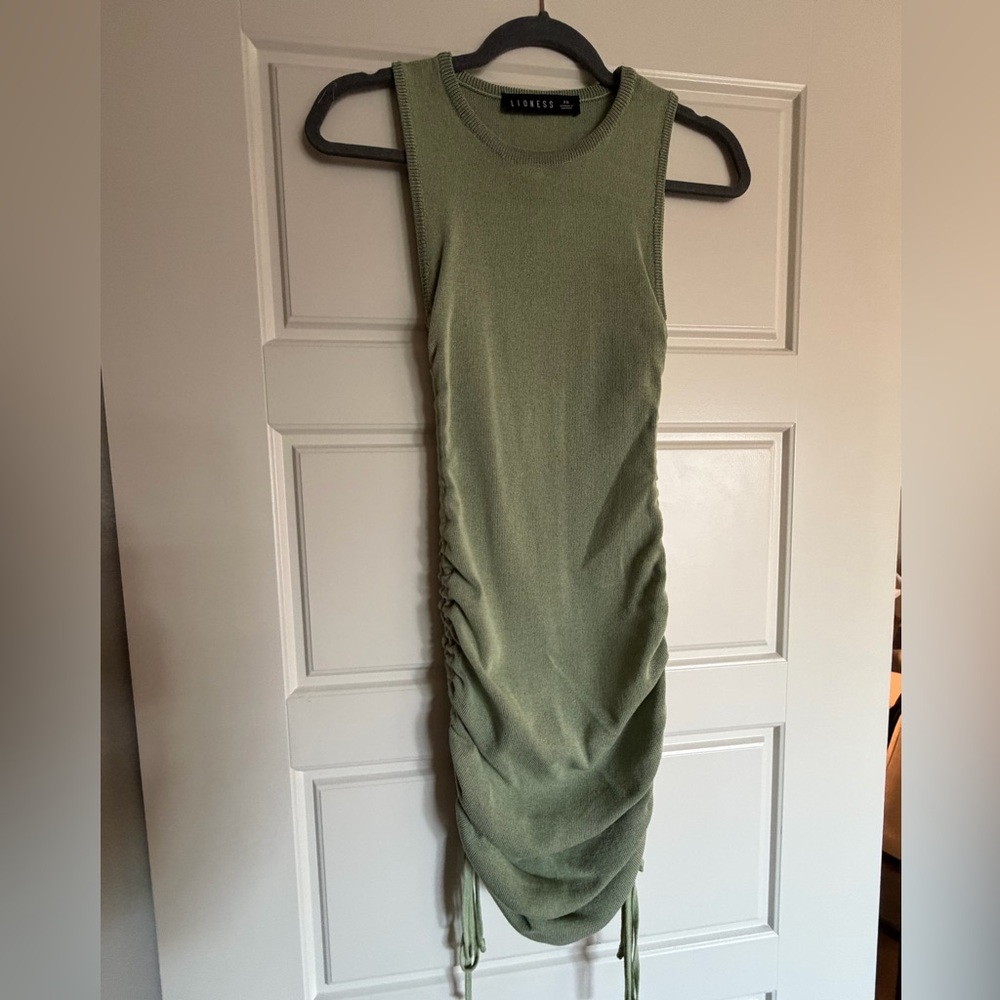 Lioness Olive Ruched Midi Dress